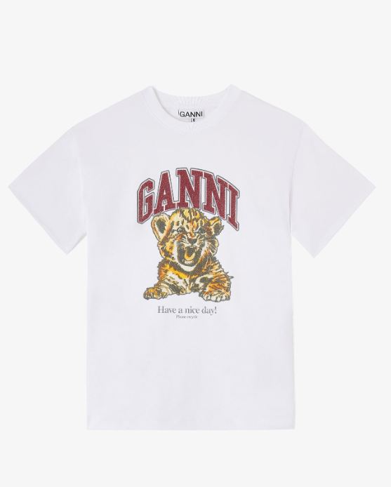 Camiseta Ganni tigre blanca Camiseta Ganni tigre blanca
